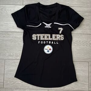 NFL Pittsburgh Steelers Women’s Draft Me Lace up shirt size S 7 Roethlisberger
